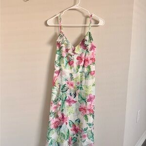 Kensie Floral Midi Dress - Pink and Green